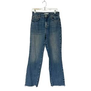Zara Women’s Premium Denim Jeans Blue W/ Raw Edge 100% Cotton Size 4 (27)